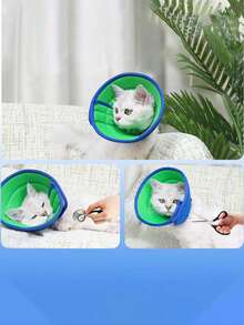 加厚款伊丽莎白宠物项圈，适用于猫狗 - 防咬、防啃咬、防抓挠保护项圈，用于护理和美容，也适用于狗狗 - 藍色 - 查看 2