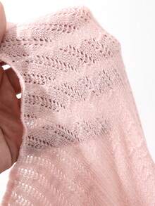 Textured Plaid Pink Collar Short Sleeve T-Shirt For Women, Spring & Summer - Pink - View 3