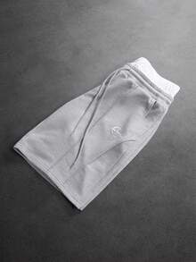 SLATEMANN Men's Geometric Print Drawstring Waist Pocket Casual Shorts - Grey - View 5