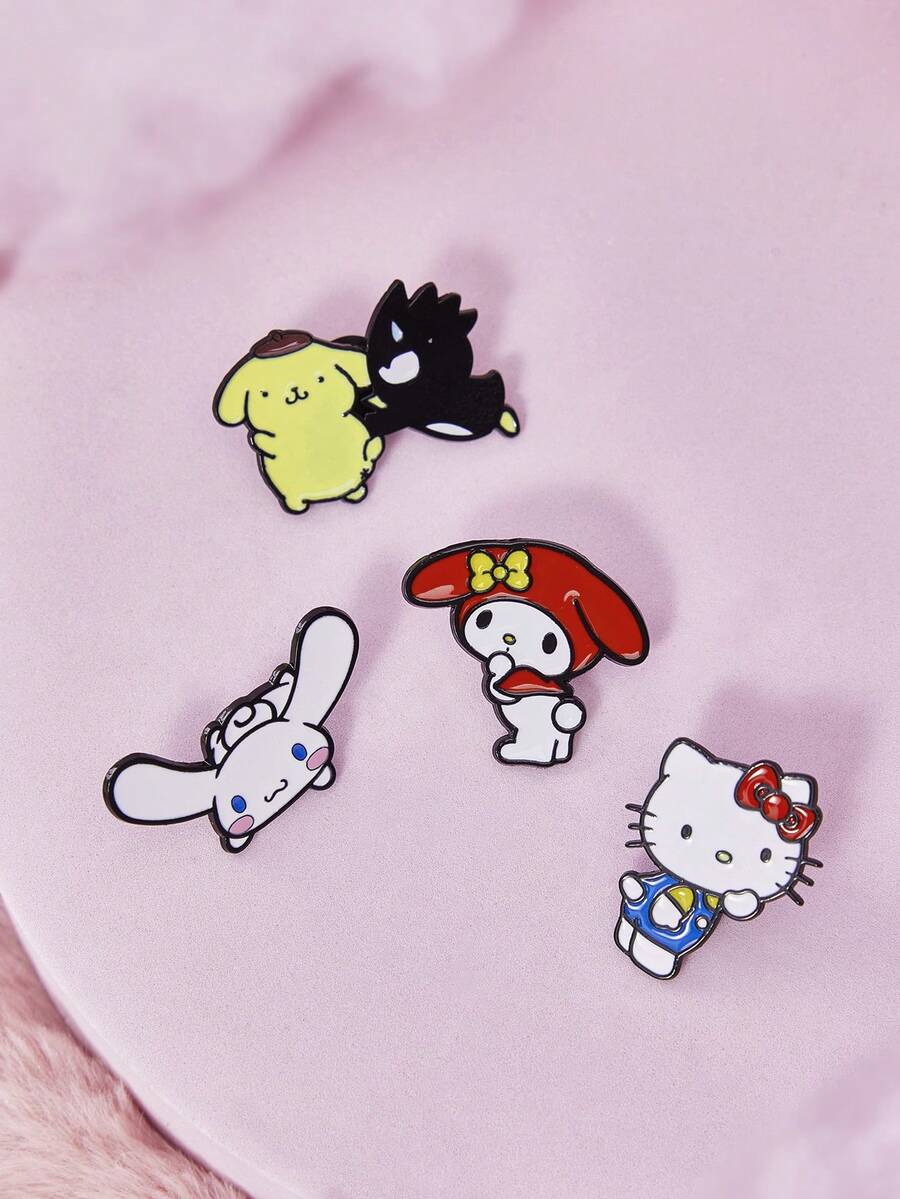 HELLO KITTY AND FRIENDS | SHEIN Bros Paduan Logam Seri Kartun, Lencana Kartun, Model Gabungan IP, Lucu, Cocok untuk Dekorasi Sehari-hari, Hadiah Kecil yang Indah - MultiWarna - View 1