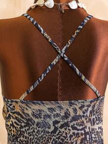 Swim Mod Bộ áo liền quần gợi cảm họa tiết da báo dành cho nữ, có dây buộc, thích hợp cho kỳ nghỉ biển, mùa xuân/hè. - Nhiều màu - Xem 6