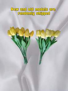 10pcs/Set Artificial Tulip Flowers For Kitchen, Living Room, Bedroom, Bathroom, Party, Restaurant Decoration, Valentine Day, Gift - Yellow - View 7