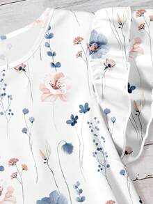 SHEIN LUNE 女士印花圆领休闲百搭日常衬衫 - 彩色 - 查看 5