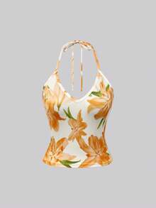 Sweetra 3pcs/Set Summer Casual Backless Halter Neck Sports Tops - Multicolor - View 5