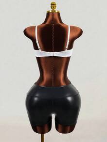 Mistrie Áo hai dây phong cách punk gợi cảm dành cho nữ, có họa tiết dây chéo, thích hợp cho mùa xuân và mùa hè. - trắng - Xem 2