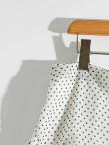 Sweetra Váy xếp nếp chấm bi thanh lịch cho nữ - Màu be - Xem 5