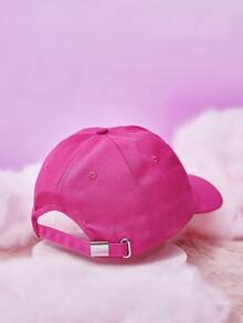 HELLO KITTY AND FRIENDS | SHEIN 1件女款棒球帽，四季裝飾風格，男女皆宜的時尚必備單品，正面與側面印有卡通人物與字母，適合與家人朋友聚會 - 玫粉色 - 查看 2