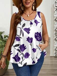 EMERY ROSE Áo hai dây và áo tank top dáng rộng, xếp ly, cỡ lớn, thích hợp cho mùa xuân và mùa hè. - Nhiều màu - Xem 3