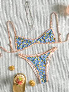 Swim Mod Bộ bikini hai mảnh in họa tiết nhiệt đới dành cho nữ, thích hợp cho kỳ nghỉ thường ngày. - Nhiều màu - Xem 4