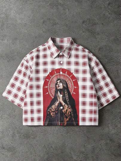 PAVTROS Men's Loose Fit Printed Short Sleeve Shirt