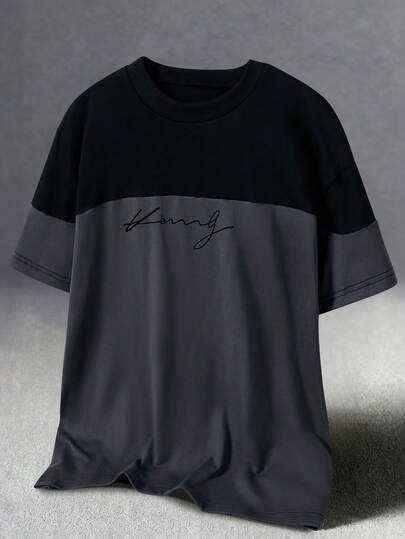 Áo thun phối màu đen xám thời trang cho bé trai tuổi teen, chất liệu mềm mại, thoải mái, phù hợp cho các hoạt động ngoài trời, thể thao, chụp ảnh, dễ phối đồ và phong cách, là món đồ không thể thiếu trong mùa hè dành cho bé trai tuổi teen.