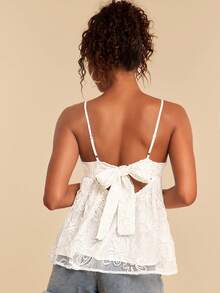 Travachic Áo hai dây voan mỏng dành cho nữ, thích hợp cho kỳ nghỉ xuân/hè. - trắng - Xem 2