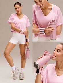 GLOWMODE Bình giữ nhiệt Summer Sips 25 OZ bằng thép không gỉ, nắp đậy một chạm tiện dụng, thích hợp mang theo hàng ngày, khi tập luyện hoặc du lịch. - Hồng - Xem 7