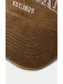 Noxbound 1pc Unisex Embroidered "NEW YORK" Washed Baseball Cap, Adjustable Casual Sun-Protection Snapback Hat - Khaki - View 4