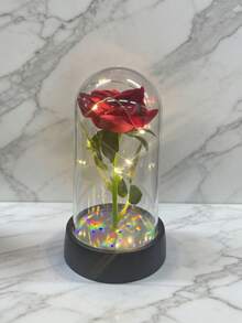 1PC Eternal Rose Flower With Light Soap Flower Bouquet, Roommate, Desk Decor, Gift - Multicolor - View 9
