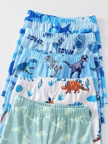 [1 Set Random] Boys Toddler Short Sleeve & Shorts Snug Fit Pajamas Colorful Cartoon Game Console Neon Print Summer Soft Knit Sleepwear - Multicolor - View 6