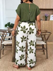 EMERY ROSE Bộ jumpsuit thời trang, thoải mái, phong cách retro, thanh lịch, thích hợp cho kỳ nghỉ hoặc đi làm, có nơ buộc. - màu xanh lá - Xem 2