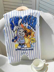 Bubblio Newborn Baby Boy Cute Summer Casual Knit Cartoon Pattern Striped Short Sleeve Romper - Multicolor - View 6