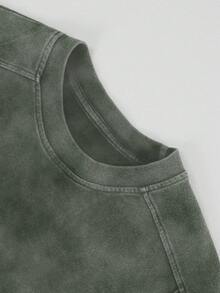 Manfinity CasualCool Áo thun nam tay ngắn cổ tròn, kiểu dáng thường ngày, thích hợp cho mùa hè. - Màu xanh Ô liu - Xem 7