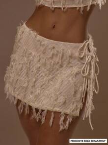 MUSERA Chân váy ngắn xòe rộng, cạp thấp, buộc dây bên hông, thích hợp mặc đi làm, mùa hè, xuân, gợi cảm, dễ thương, đi nghỉ mát, đi chơi, phong cách Ibiza, thanh lịch, hoàng hôn. - Màu vàng - Xem 1