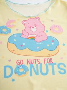 SHEIN X Care Bears Bộ bikini tam giác buộc dây cổ phối màu tương phản dành cho nữ, thích hợp cho mùa hè. - Màu vàng - Xem 9