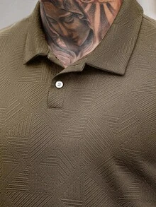 Manfinity CasualCool Bộ đồ nam thường ngày gồm áo polo tay ngắn màu trơn và quần dài. - Màu Khaki - Xem 5