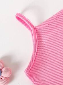SHEIN Playful Pals Setelan Celana Pendek Anak Perempuan yang Nyaman, Serbaguna, Manis, dan Imut, Pakaian Musim Panas Multi-Potong - MultiWarna - View 5