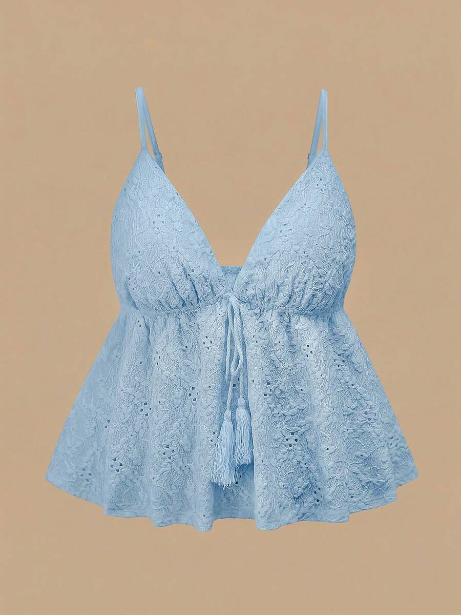 Travachic Women's Solid Color Knit Camisole, Suitable For Spring/Summer Vacation,Summer Top - Baby Blue - View 1