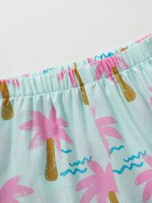 SHEIN Casuvi Kids 女童条纹蝴蝶结吊带背心和直筒裤夏季度假装 - 彩色 - 查看 5