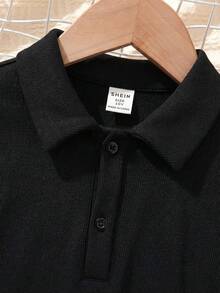 SHEIN Bộ 2 món cho bé gái tuổi teen: Áo sơ mi cổ bẻ in hình lá và áo liền quần có dây đeo. - Nhiều màu - Xem 3