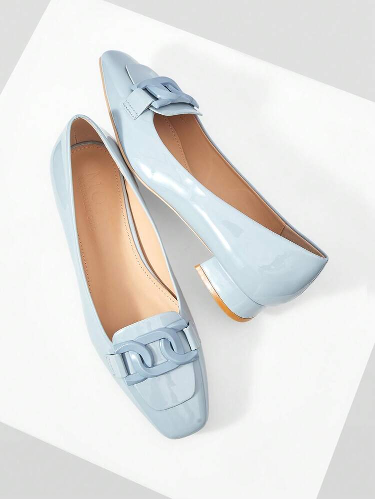 MINIMALIST SOLID COLOR SQUARE TOE FLAT WOMEN OFFICE SHOES, FOR VALENTINE'S DAY SPRING SHOES SPRING BREAK EASTER