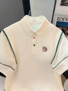 Resyla Women's Summer New POLO Shirt, Versatile Comfortable Casual Top T-Shirt - White - View 4