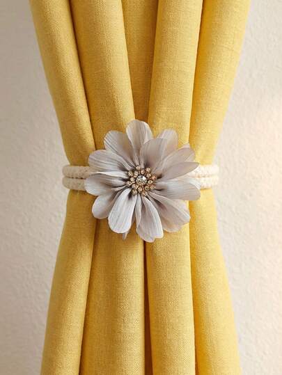 Cirelle 1 Piece Of Linen Flower Ties For Curtains, Adjustable Ribbon, Multi-Functional Binding Tool, Lightweight, Available In Various Colors, Suitable For Home Decoration, Party Setup, Gift Packaging, Travel Accessories, Room Decoration. It Is An Ideal Choice For Holiday Gifts, Party Giveaways, Valentine's Day Gifts, Suitable For Adults, Men, Women, Family And Friends To Use.