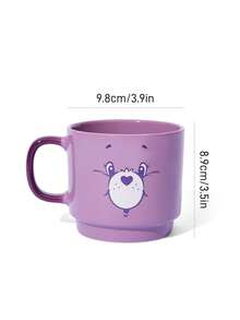 SHEIN X Care Bears 1个14.5盎司/430毫升可爱卡通人物陶瓷马克杯，可叠放，耐热耐冷，微波炉和洗碗机适用，适用于水、牛奶、果汁、咖啡，图案包括分享熊、加油熊、小熊、好运熊、阳光熊，情人节特供。 - 紫色 - 查看 7