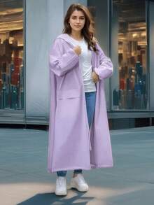 SHEIN 时尚多功能雨衣 长款全身防雨雨衣 女士加厚雨衣 防水防风雨披 多功能雨衣 户外活动雨衣 雨衣 骑行旅行登山雨衣 白色雨衣 粉色雨衣 紫色雨具 女士户外服装、办公室、家居、旅行、背部 - 彩色 - 查看 6