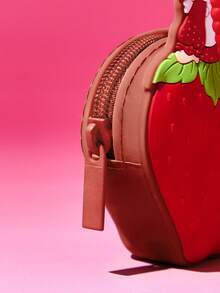 Strawberry Shortcake X SHEIN Cute Strawberry Silicone Money Clip Keychain, Convenient To Carry - Red - View 8