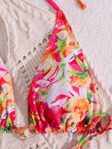 Swim Vcay 2 Stück/Set Sexy Blumen-Muster Bikini, Europäischer und Amerikanischer Stil Bademode für den Sommer - Verschiedenfarbig - Übersicht 4