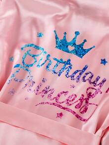 女童睡衣，柔软舒适印花面料长袖睡袍家居服 - 彩色 - 查看 6