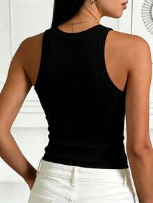 EMERY ROSE 女士休闲彩色钻石装饰背心 - 黑色 - 查看 2