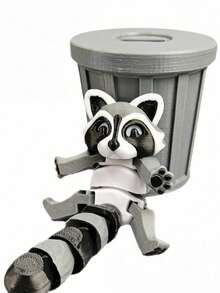 POKOJA LAND A Printed Little Raccoon Toys, Stress Toys, Sensory Toys, Squishy Toys, Toys For Boys And Girls, Sturdy Plastic Ornaments For Desks And Home, Perfect Gift For Christmas And Halloween Presents. - Multicolor - View 7