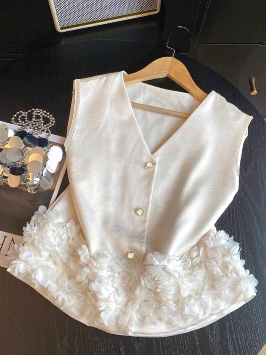 GlowEve Women's Fashionable Casual Applique Camisole - Apricot - View 1