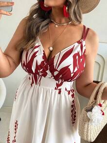 Ceyna 大码女装新款时尚优雅红白碎花深V领收腰A字长款连衣裙吊带连衣裙女式连衣裙长款连衣裙Zanzea女式连衣裙碎花连衣裙女式夏季连衣裙女式吊带连衣裙女式度假连衣裙红白碎花连衣裙女式假日连衣裙度假套装女式连衣裙露背连衣裙女式吊带连衣裙女式夏季套装女式连衣裙女式吊带连衣裙沙滩装女式套装女式休闲连衣裙女式夏季女式夏季套装 - 紅白色 - 查看 1