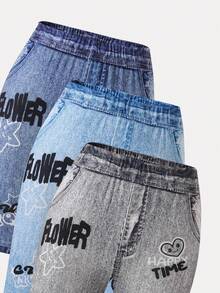 3条装 女童百搭日常穿着弹力多功能黑色打底裤 - 彩色 - 查看 3