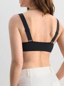 Hourtrue Áo lót ren đen gợi cảm có khóa cài phía trước, nâng ngực, chống chảy xệ và kiểm soát ngực bên, đồ lót đóng gói đơn - màu đen - Xem 2