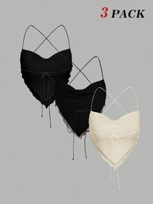 MOD Set de 3 piezas: Top sin mangas de cuello de pico - Negro - Ver 7