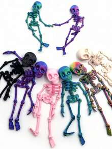 MINKOJA MINKOJA Un juguete de esqueleto de calavera impreso en 3D, fácil de llevar, juguete antiestrés, juguete sensorial, juguete para niños, regalo para fiestas, cumpleaños, vacaciones, Navidad, Halloween. - Multicolor - Ver 2