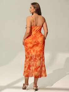 Auralis Plus Size Sleeveless Fitted Contrast Color Summer Dress - Multicolor - View 3