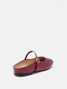 Bholvia Zapatos slip-on de mujer de punta cuadrada de color burdeos, calzado casual de uso diario en la oficina sin talón trasero, alpargatas planas con un toque elegante para primavera y verano - Burdeos - Ver 7