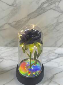 1PC Eternal Rose Flower With Light Soap Flower Bouquet, Roommate, Desk Decor, Gift - Multicolor - View 10