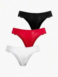 Bisouelle 3pack Sexiga stringtrosor i kontrastspets - Multifärgad - Visa 2